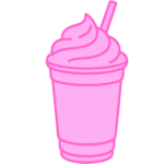 icon of a frappuchino all in pink